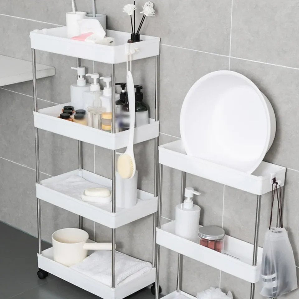 4 layer moveable tyre trolly organizer