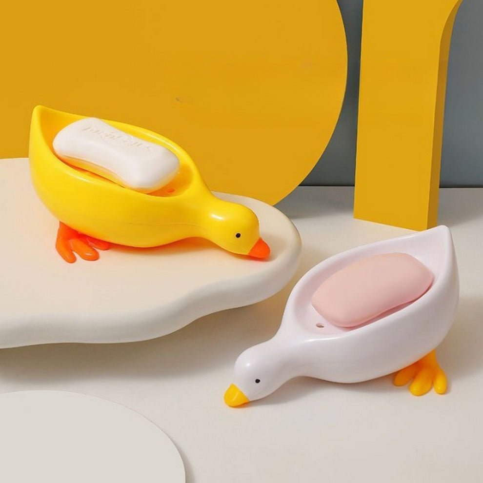 Cute Duck Self Draining Soap Holder Water Drainage