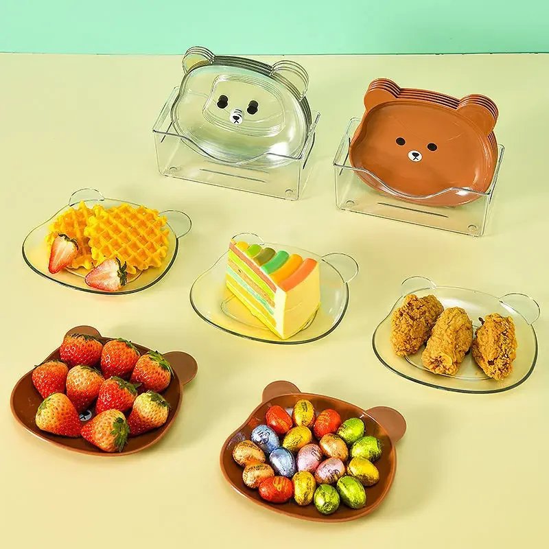 8 pcs mini snacks plates with stand for kids
