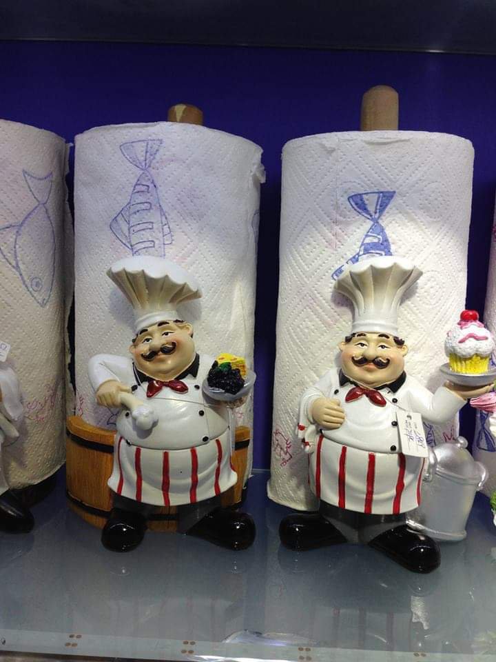 Chef tissue holder with stand