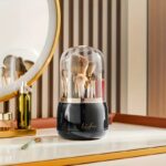 Luxury rotating makeup brush holder