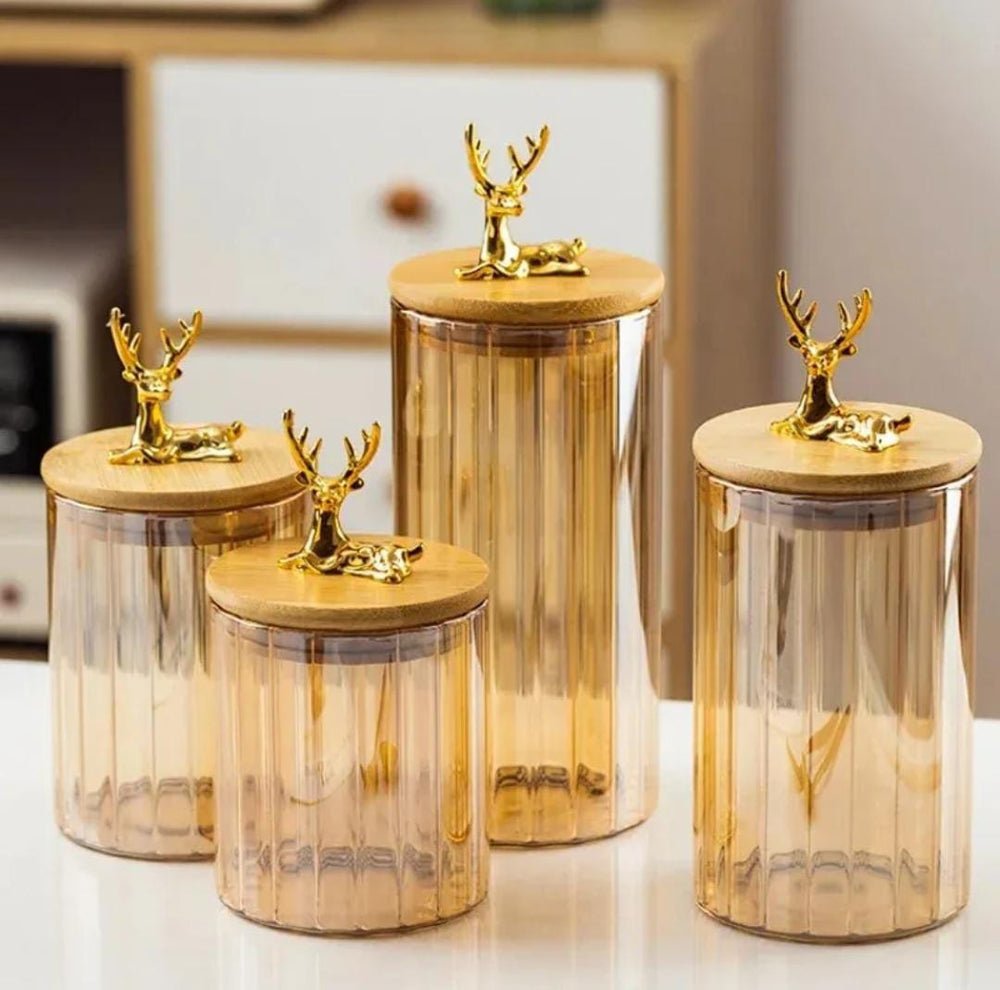 Golden Air-tight Jar multifunctional Deer style - large