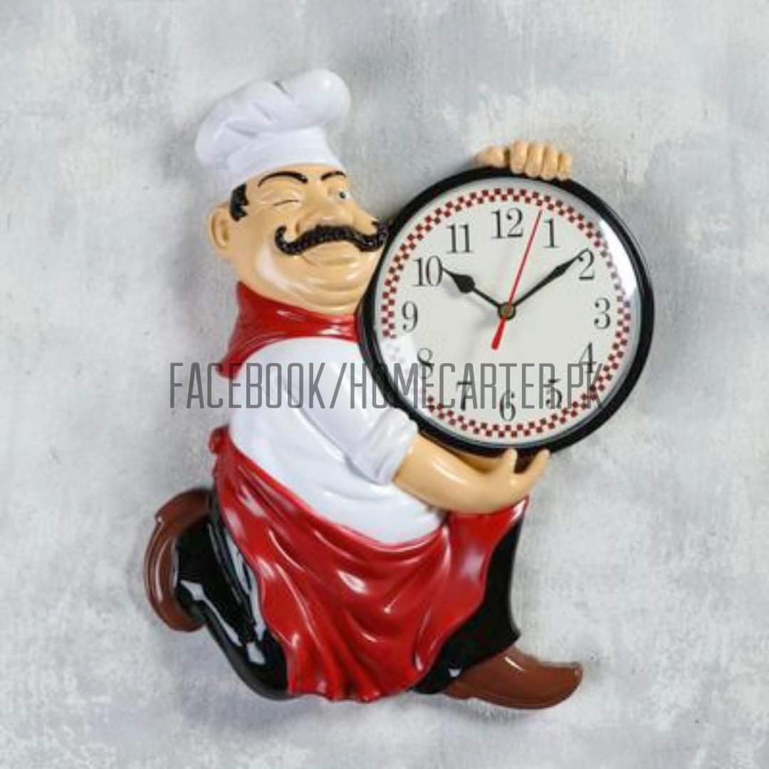 Italian Design Chef mustache Wall clock