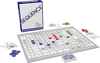 SEQUENCE- Original SEQUENCE Game with Folding Board, Cards and Chips, Ages 7+