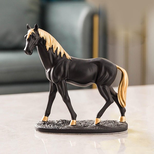 desktop decoration porcelain Horse - Black