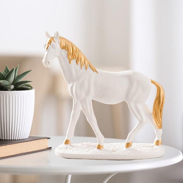 desktop decoration porcelain Horse - White