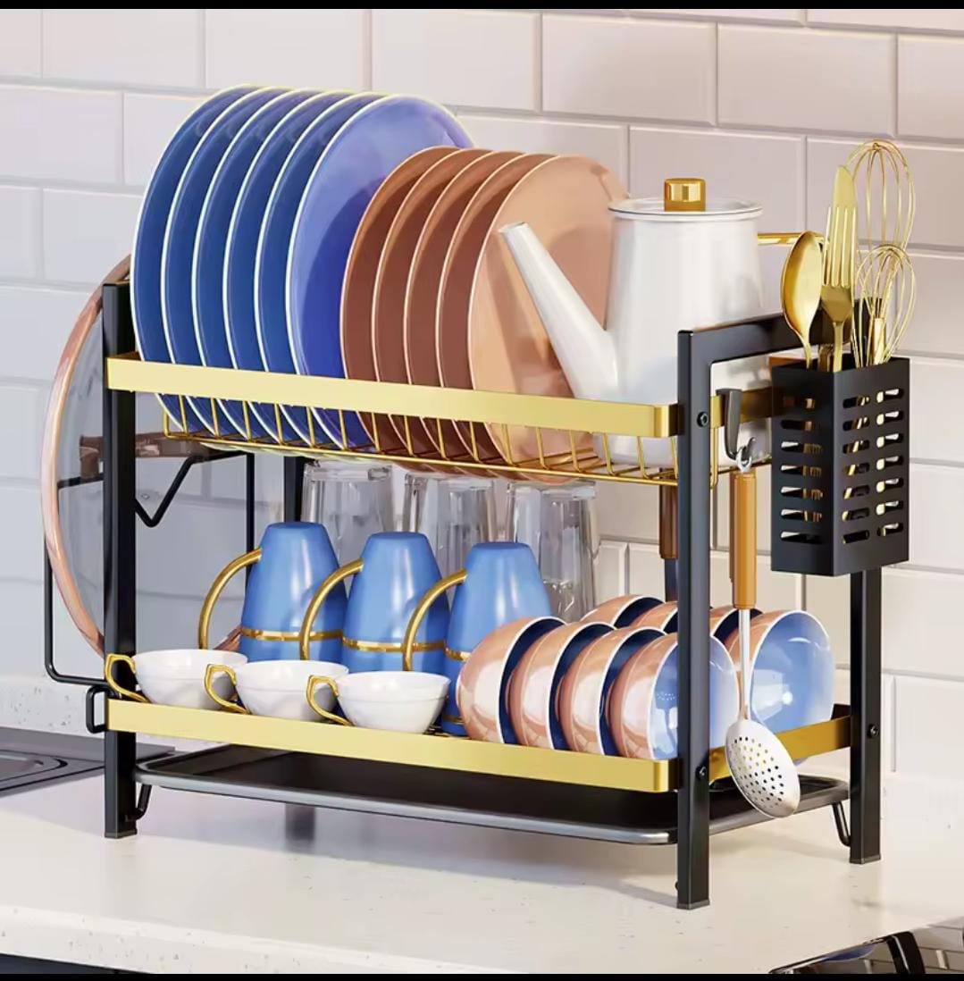 2 layer multi-functional storage kitchen rack