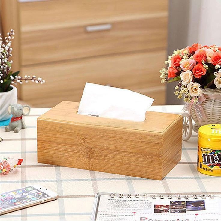 Bamboo tissue box Wooden