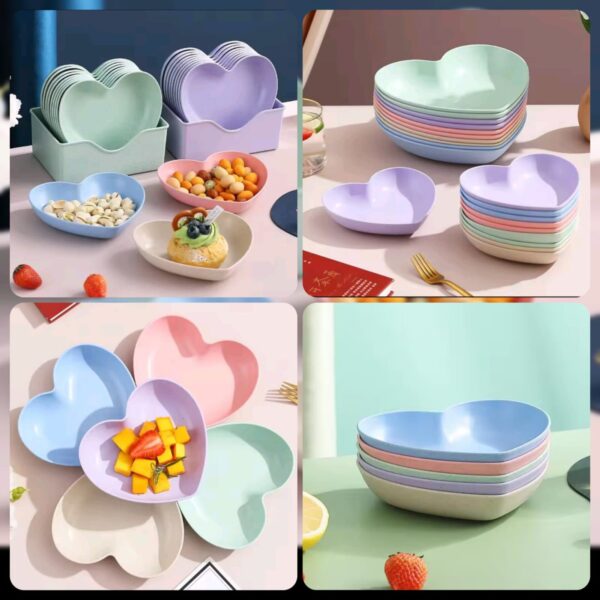 Heart shaped kids plate set of 10