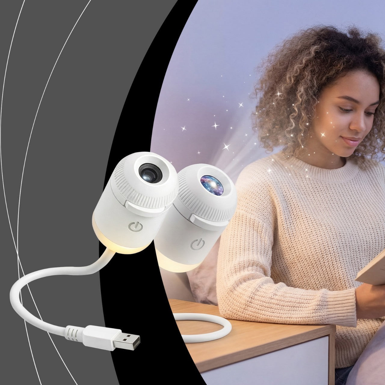 Kids night projector with lamp
