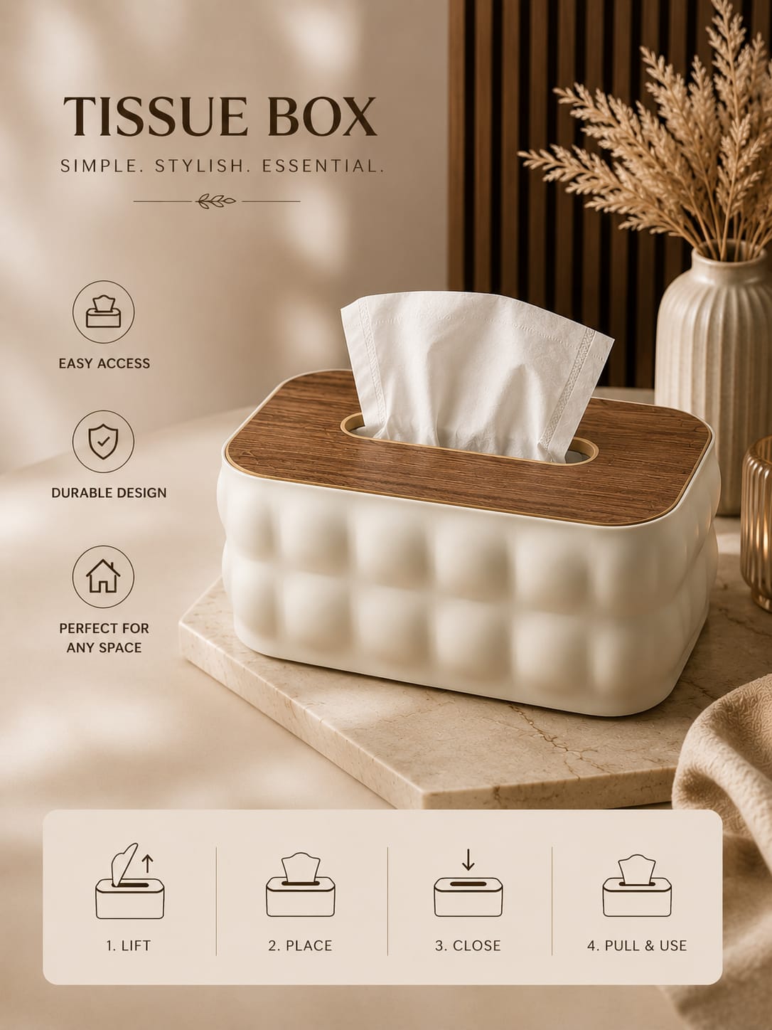 PVC fine tissue box holder
