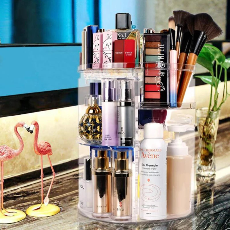 360 rotating cosmetic organizer