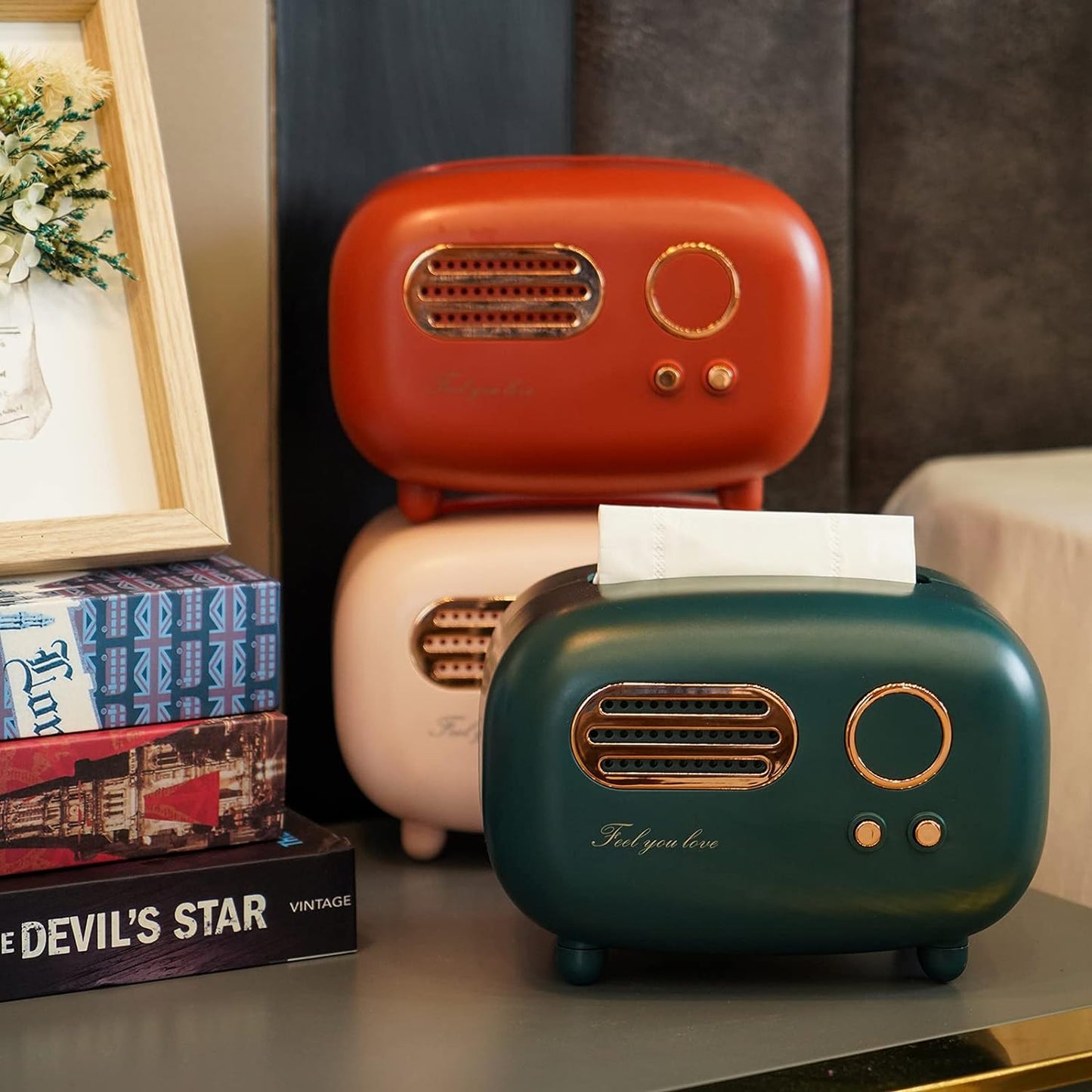 Tissue Box Cover Retro Radio Facial tissues Multifunctional Facial Tissue Box Desktop Decoration