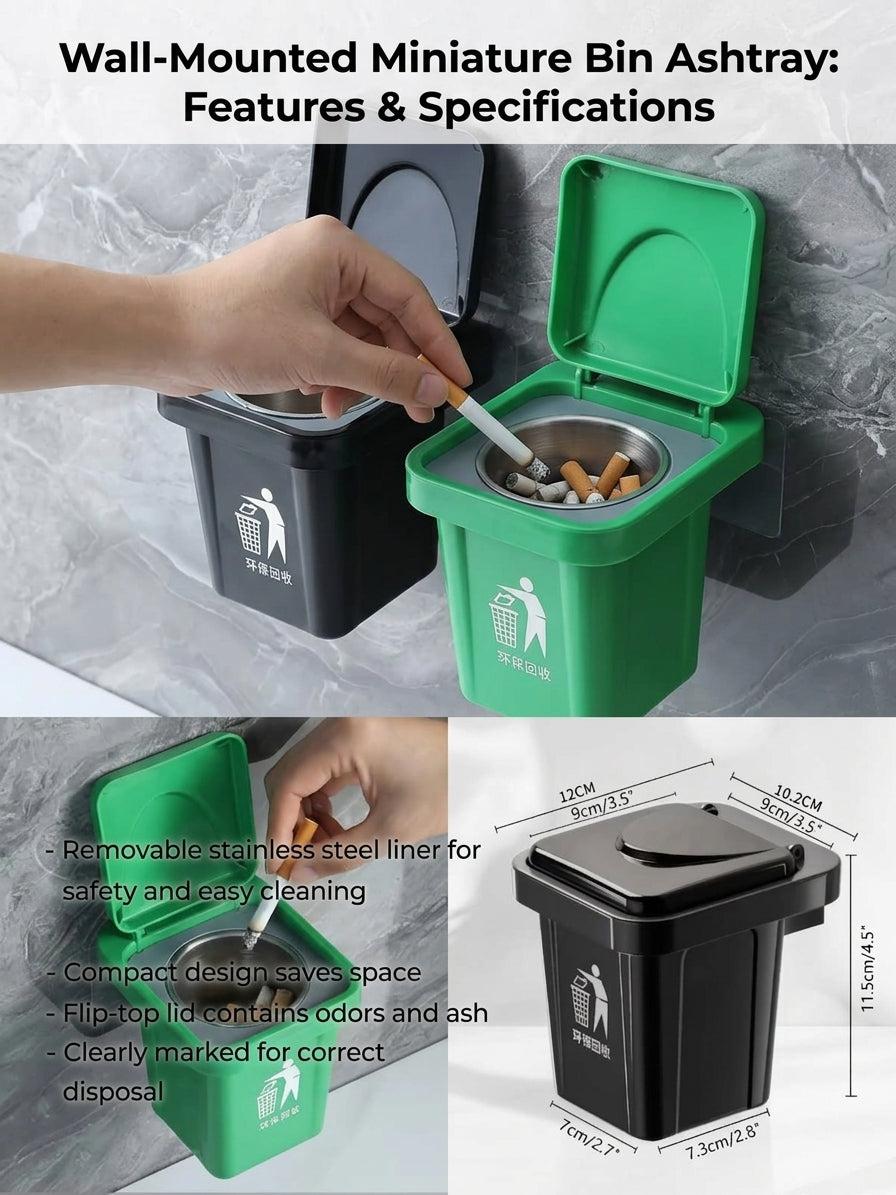 Wall hanging ashtray trash Can