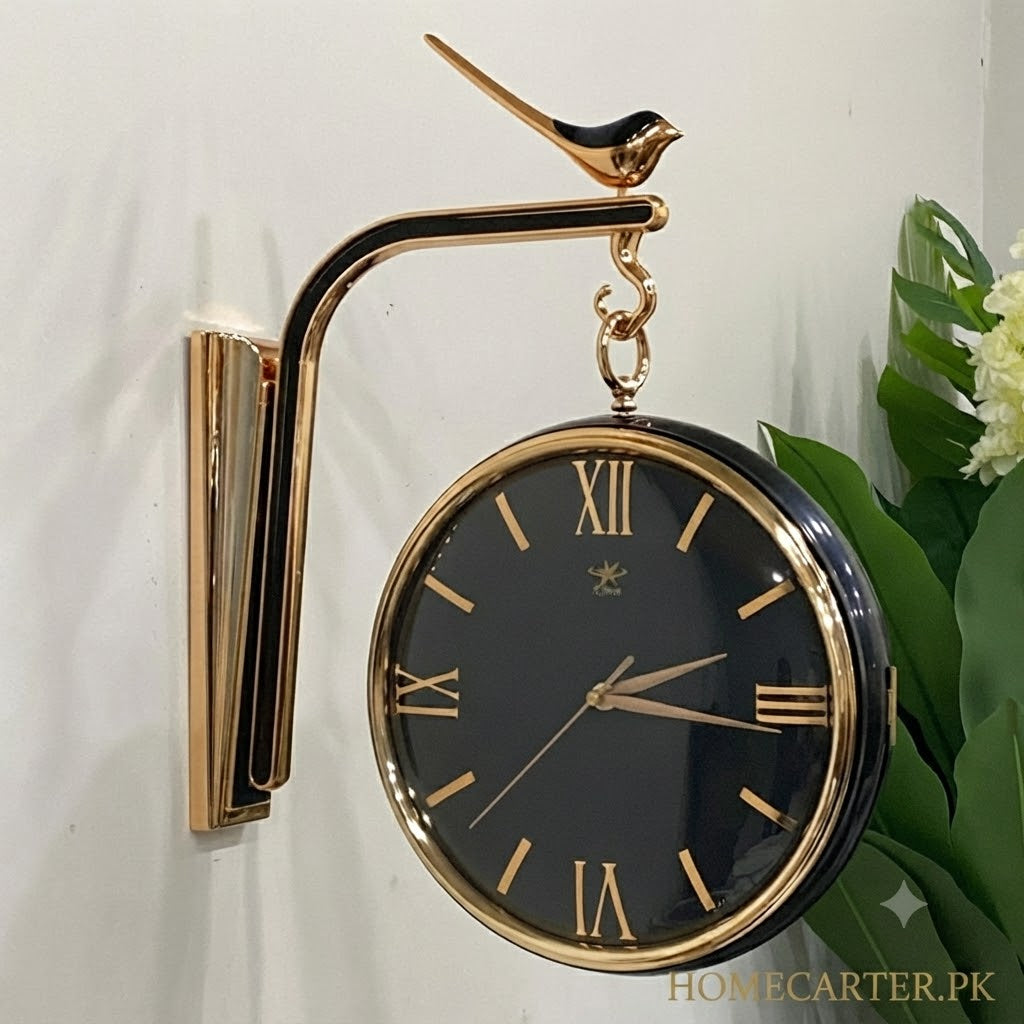 Fancy elegant Dual sided station clock