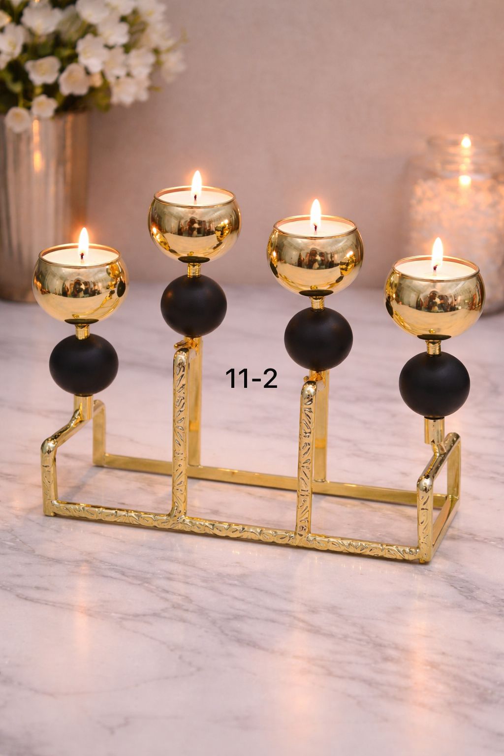 Metal 4 tier Golden candle stand