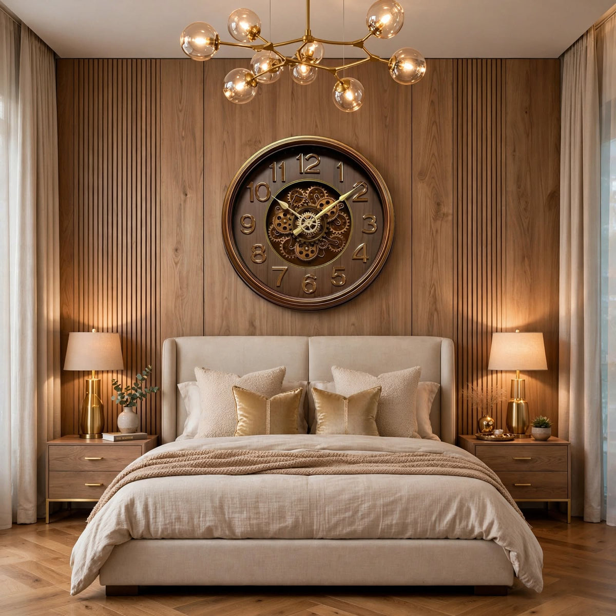 Elegant Gearing Round wall clock