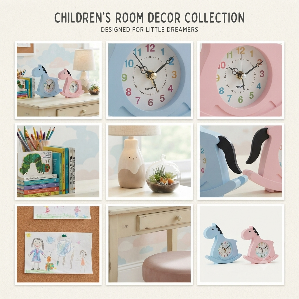 Horse shape kids room table clock