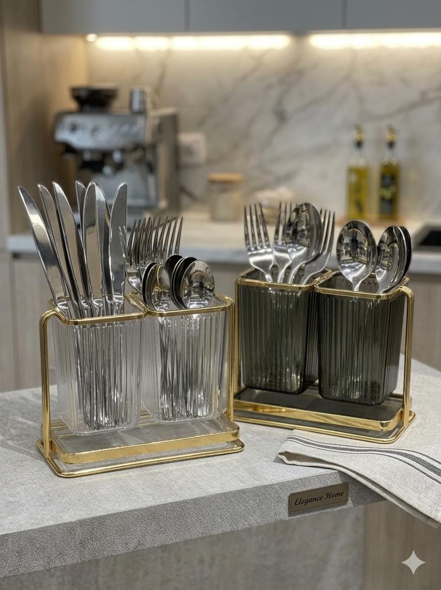 Iron metal cutlery organizer