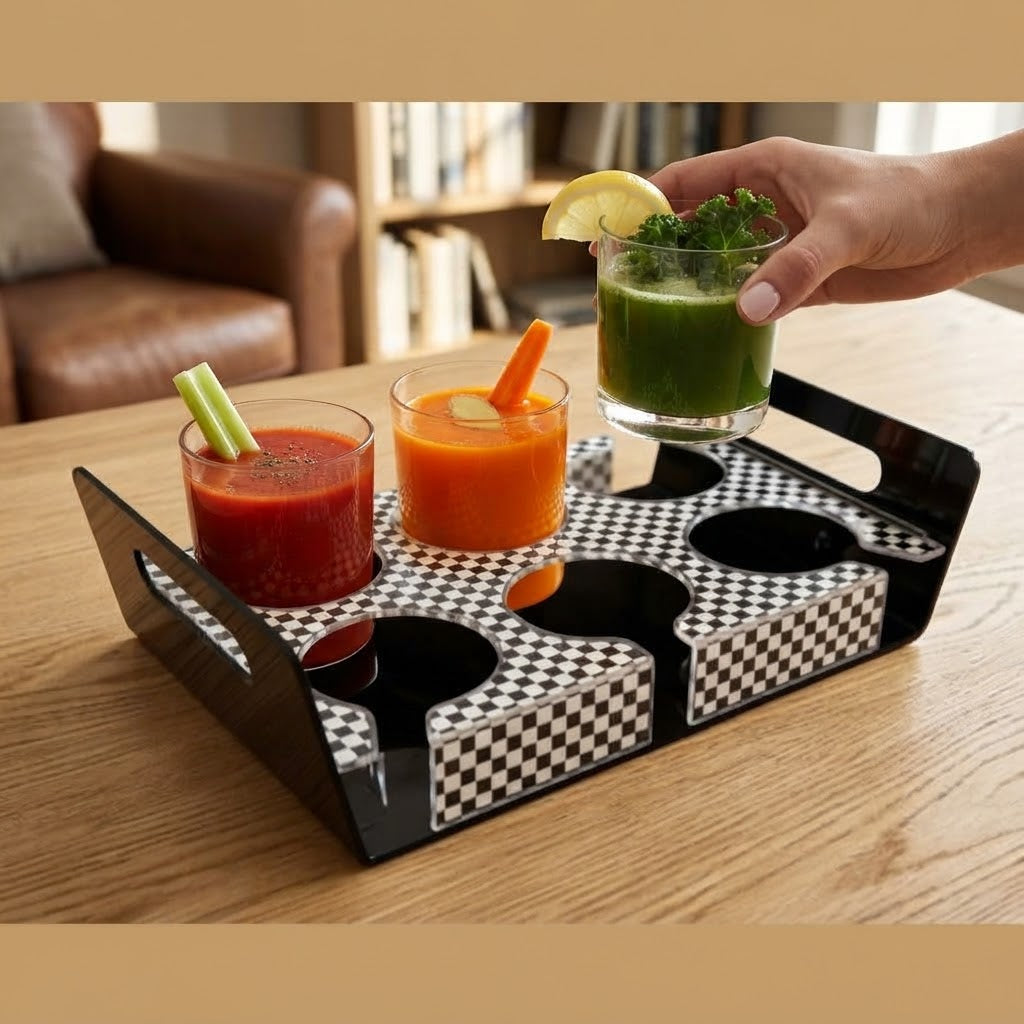 Textured 6 slot cup / glass holder