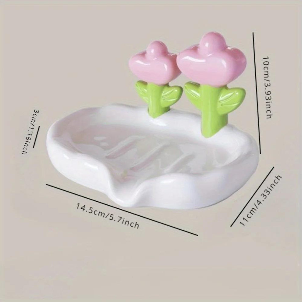 Floral dish drainage soap holder