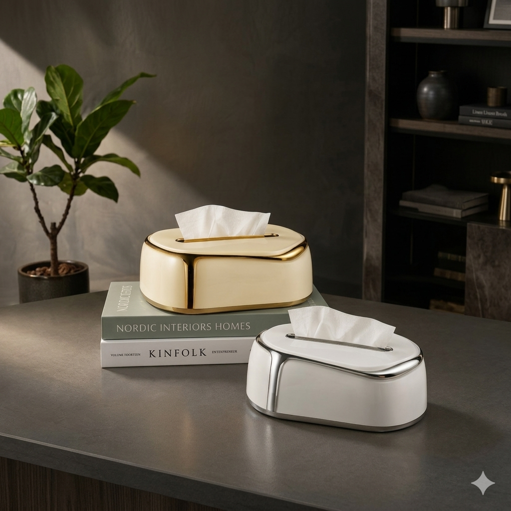 Premium tissue box holder
