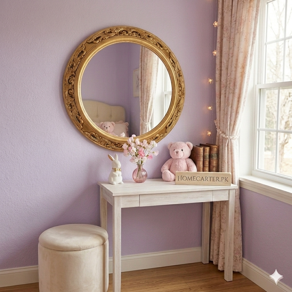Big retro round wall mirror decoration