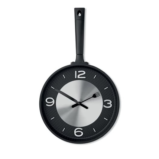 Kitchen utensil frypan wall clock