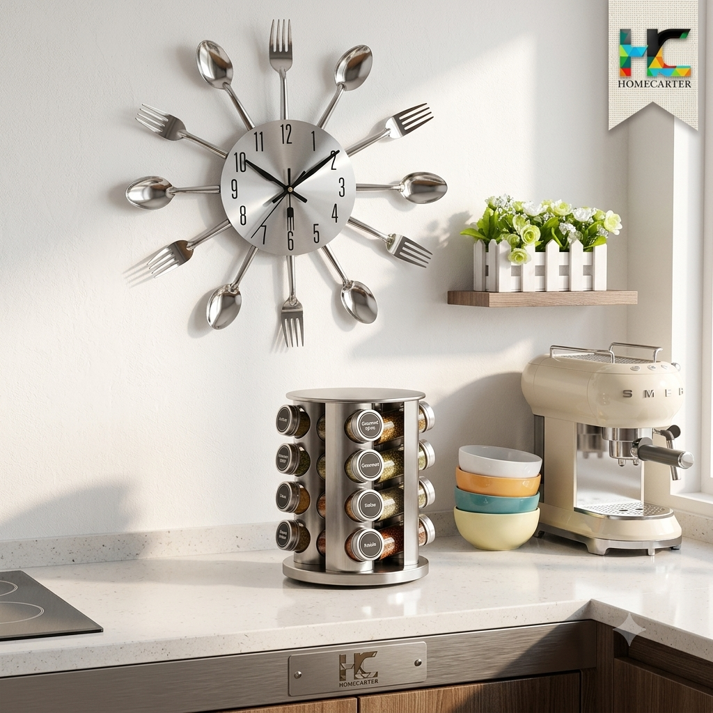 Spoon & fork kitchen wall clock