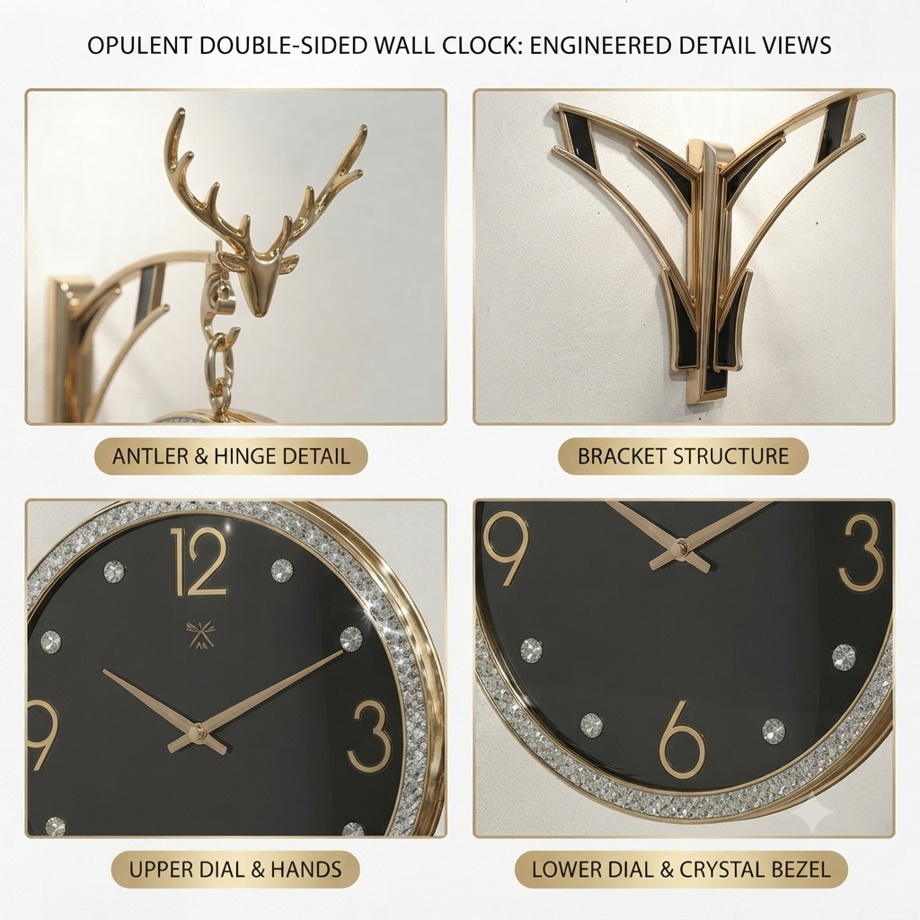 Dual sided fancy station clock