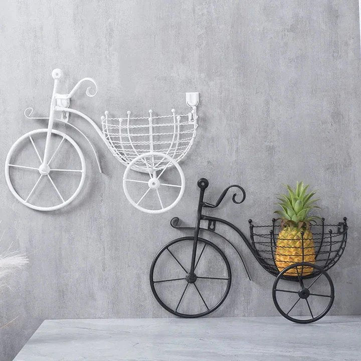 Wall Mounted Flower Basket Cycle - Black