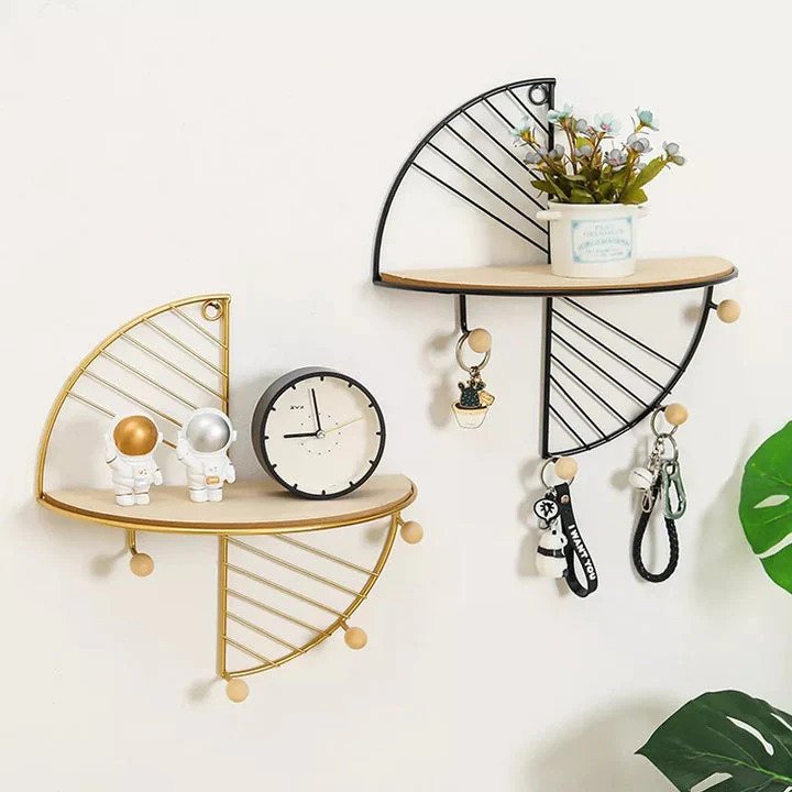 Wall Mounted Shelf With Keyholder