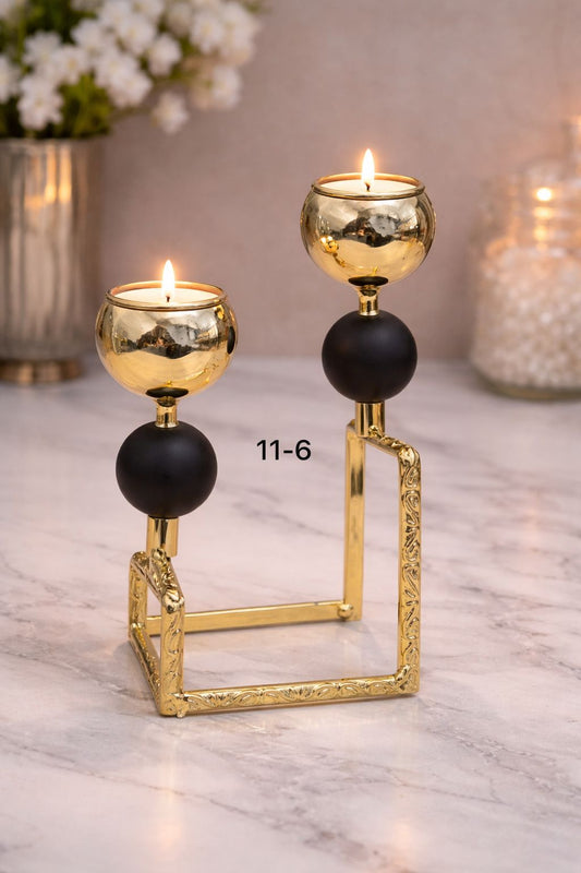 2 tier iron candle holder stand