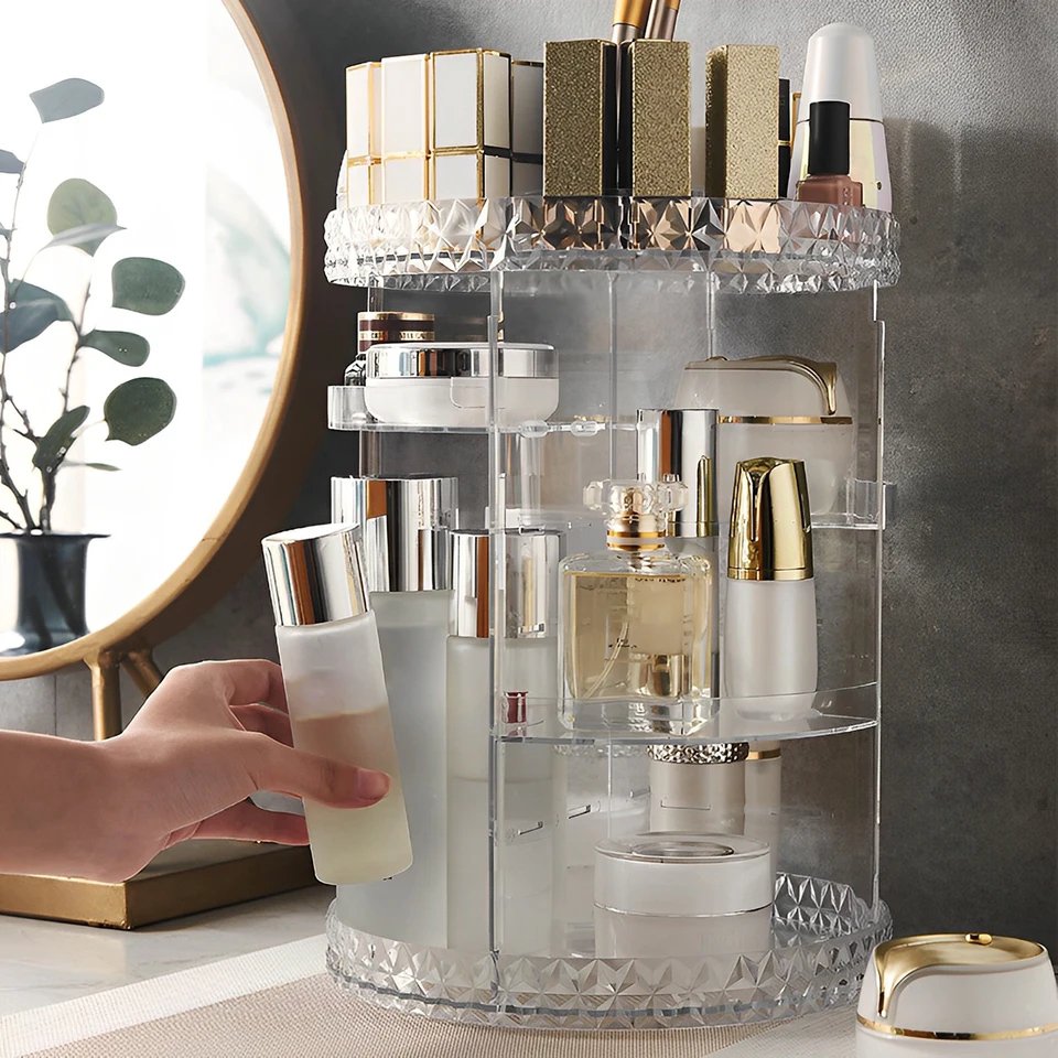 360 rotating cosmetic organizer - large