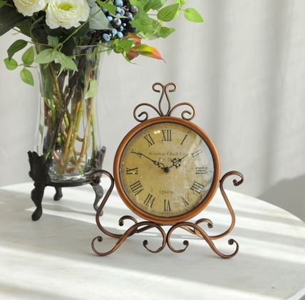 Rustic Antique european table clock imported