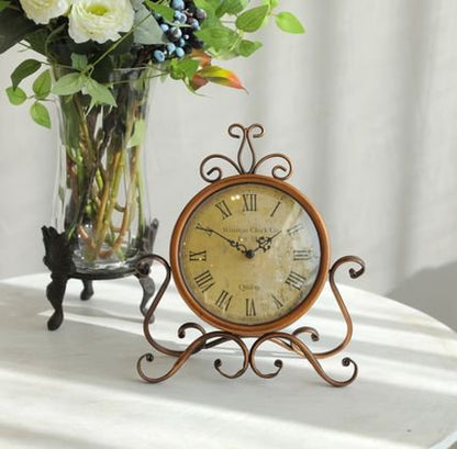 Rustic Antique european table clock imported