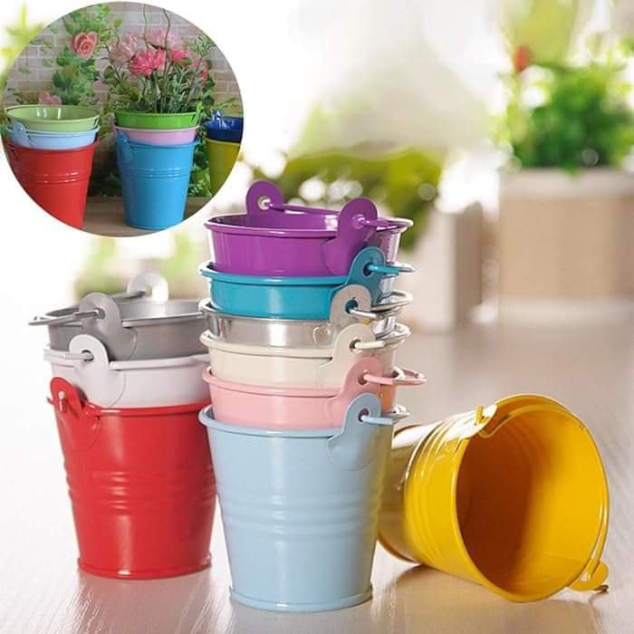 colorful buckets iron metal imported - small