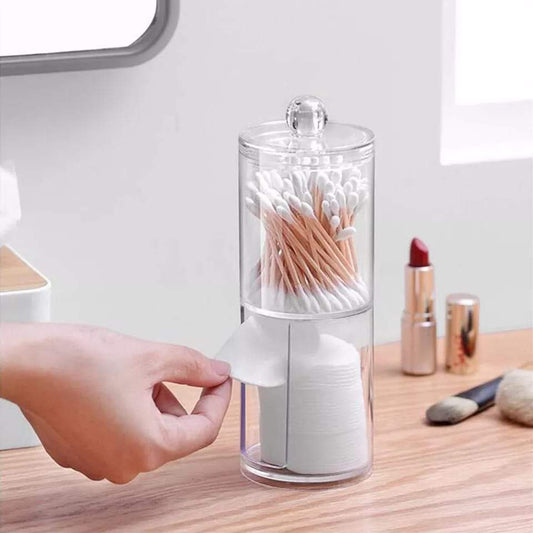 2 layer cotton bud holder with napkin stand