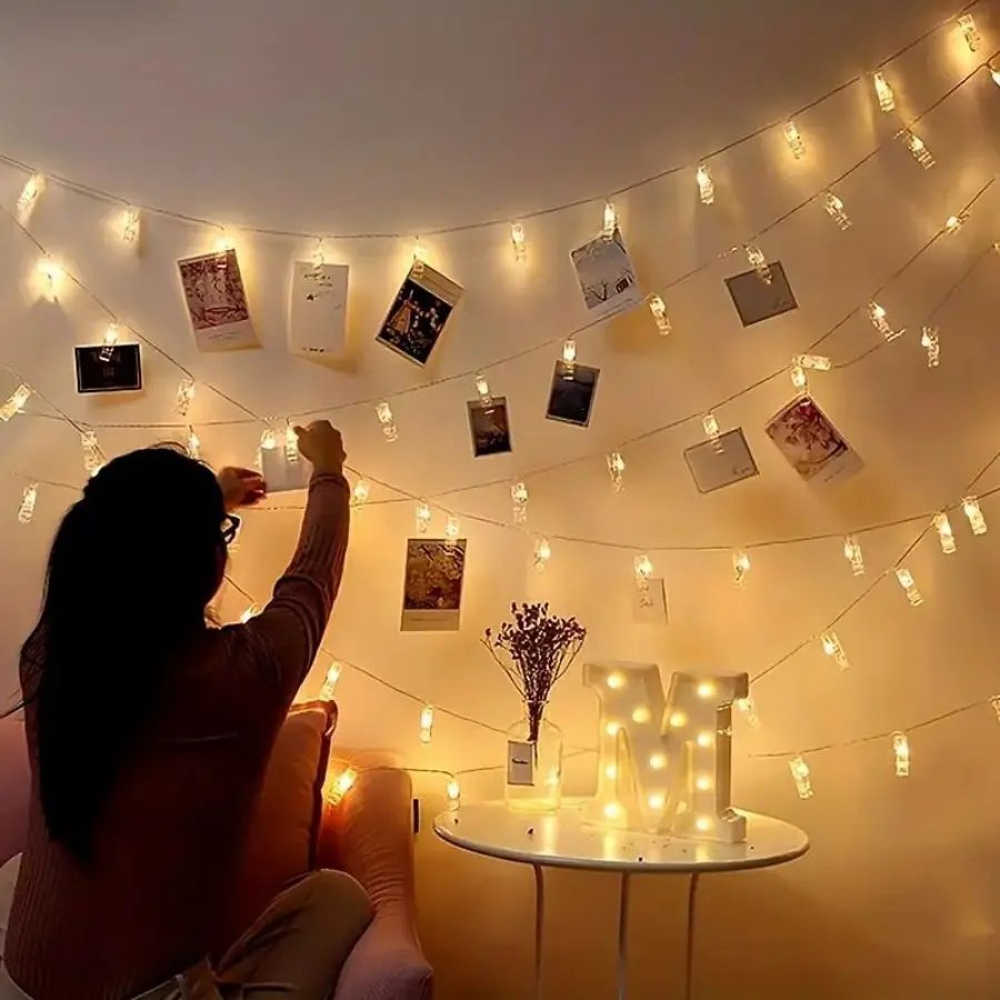 20 clips string led light cell + electric operated