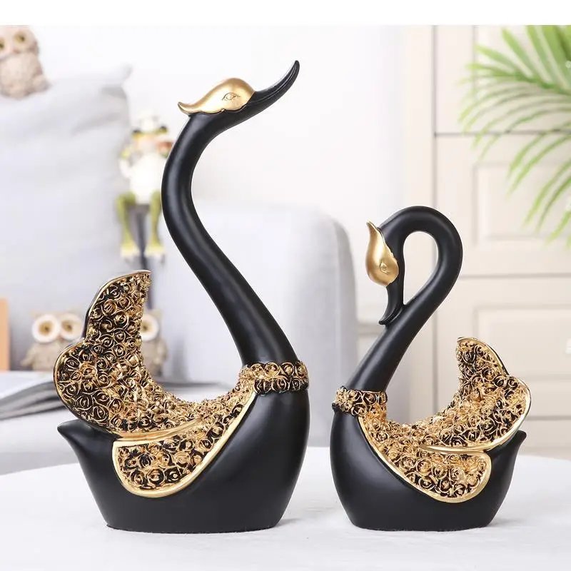 Home decor resin artifact ornament duck swan( set of 2 ) home decorative desktop decor