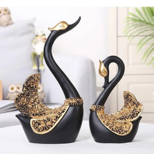 Home decor resin artifact ornament duck swan( set of 2 ) home decorative desktop decor