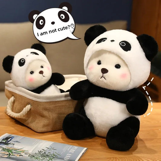 Panda plush toy with cap - 40cm
