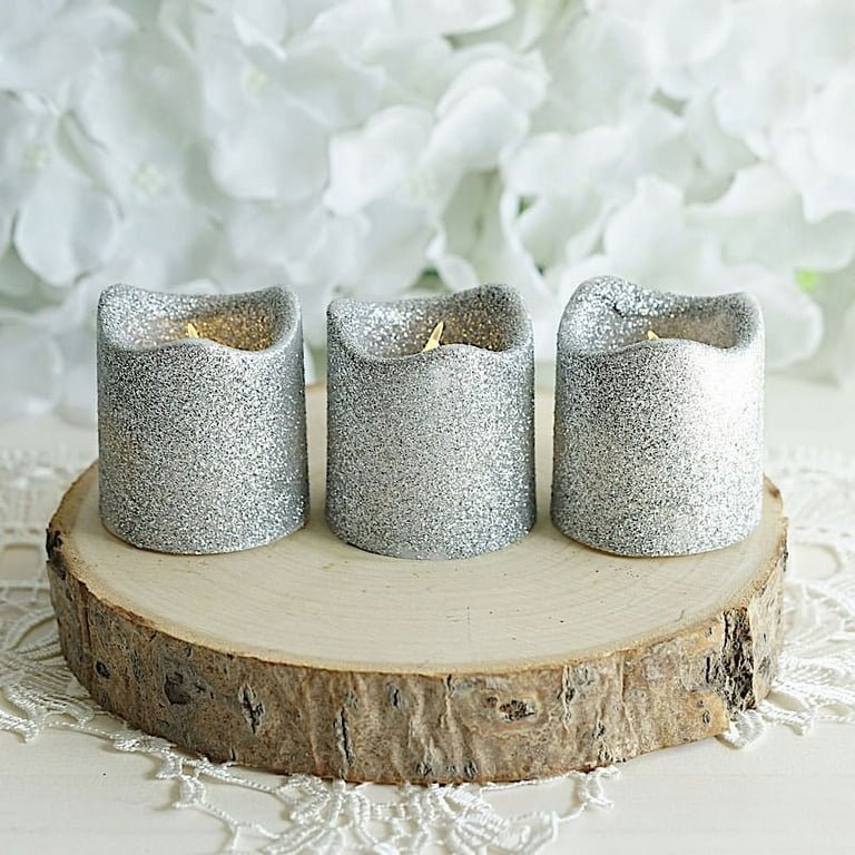 6pcs Glittered LED Battery Operated Votive Candles Lights