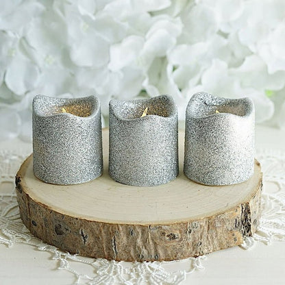 6pcs Glittered LED Battery Operated Votive Candles Lights