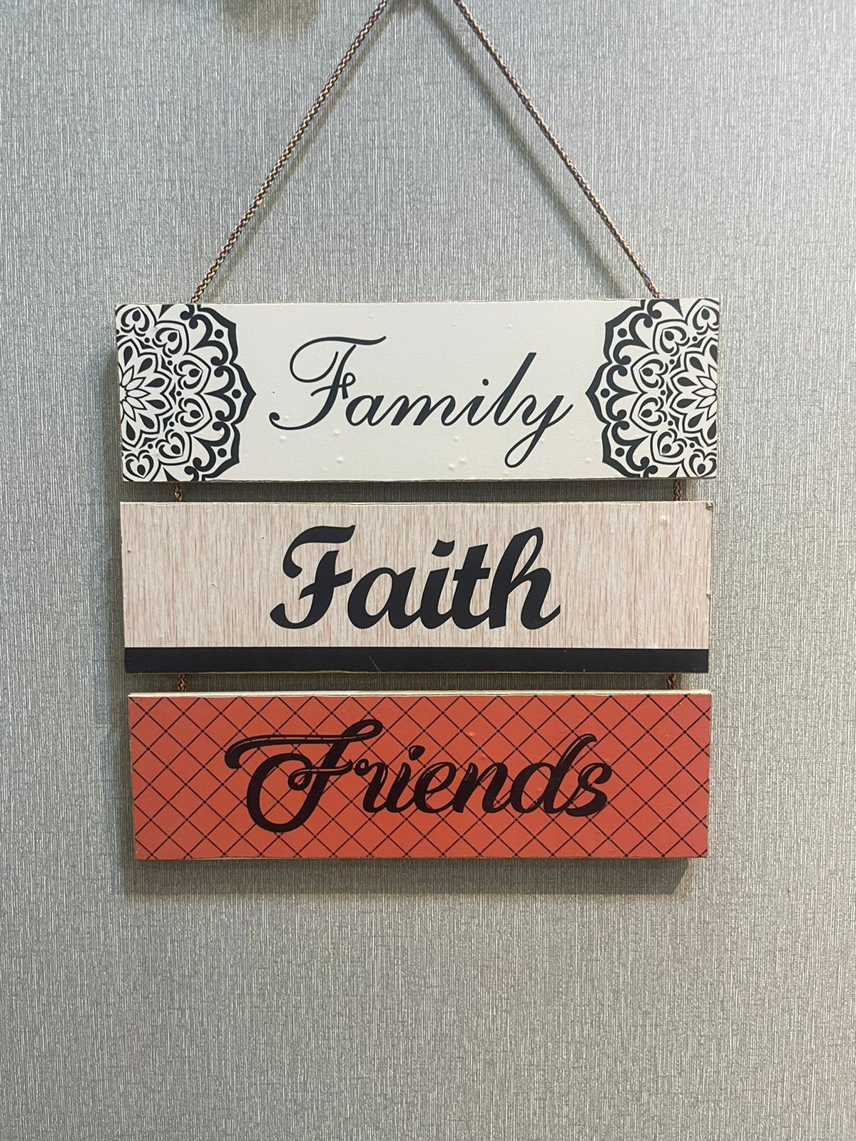 3 Step Wooden wall hanging decoration - family -2