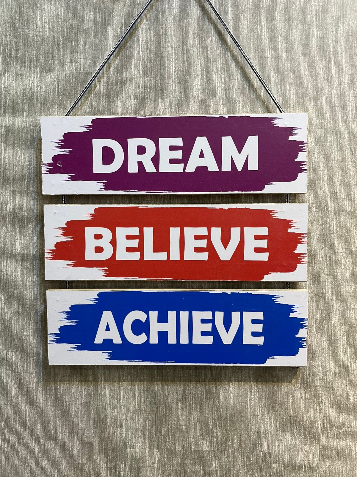 3 step Dreams wall hanging quotation