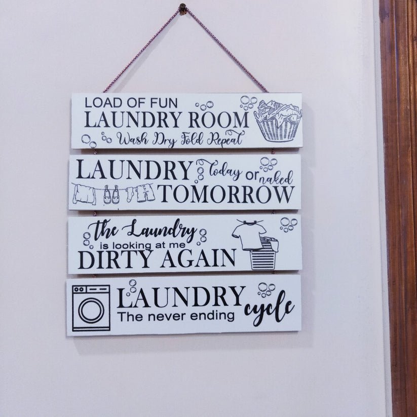 Laundry Rules - wall hanging quotation