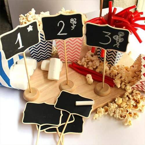 Wooden mini chalkboard with stand  set of 5