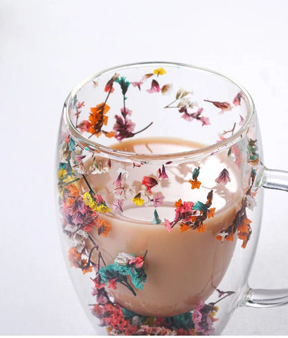 Double Glass floral mug (imported)