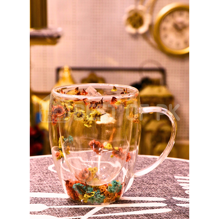 Double Glass floral mug (imported)